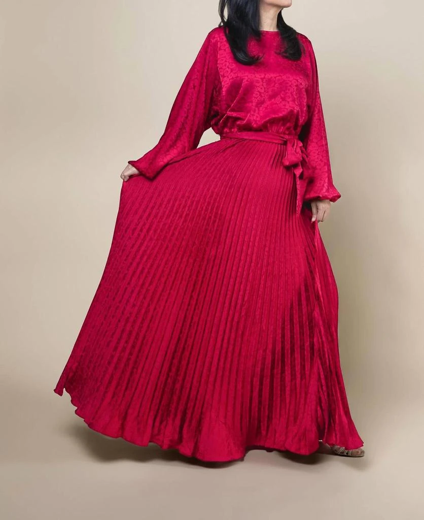 open lace back dress Lea red batwing midi dress – plunging V-neck & open back By Sarvin main image 0