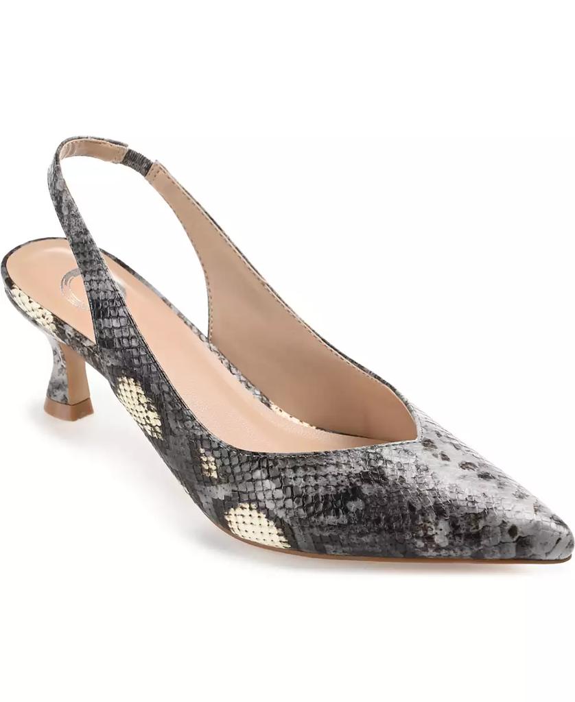 Journee Collection Women's Mikoa Slingback Pointed Toe Kitten Heels