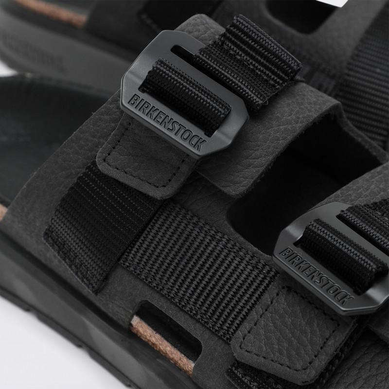 Birkenstock Shinjuku black leather and textile slipper