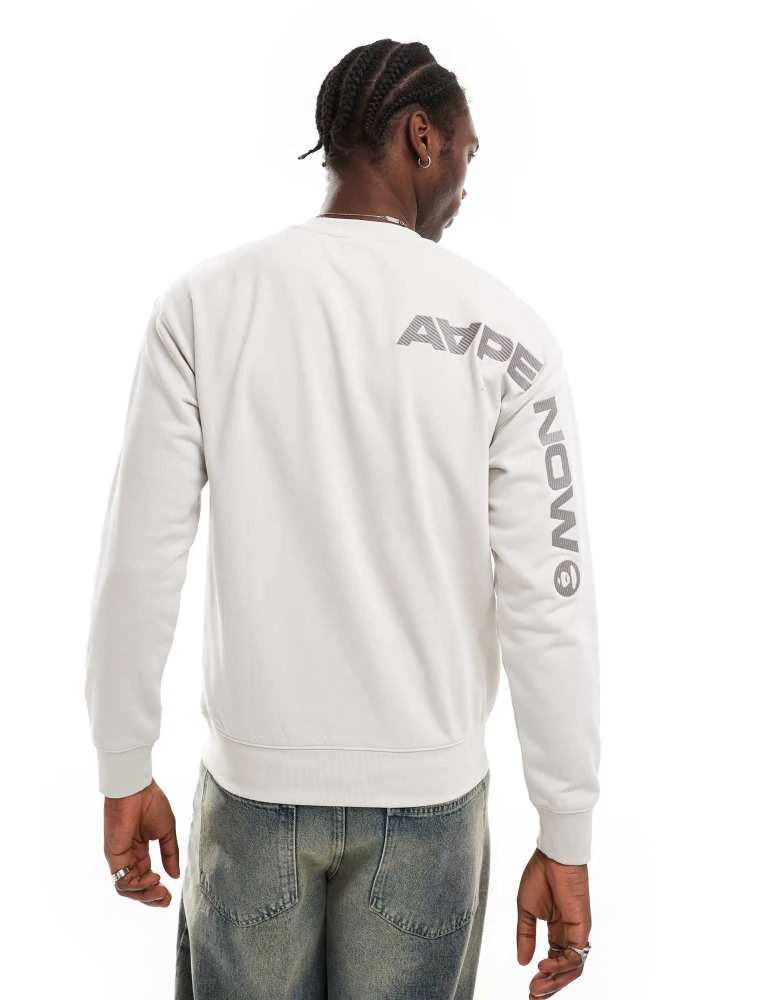 AAPE Aape by A Bathing Ape logo knit jumper in grey 4