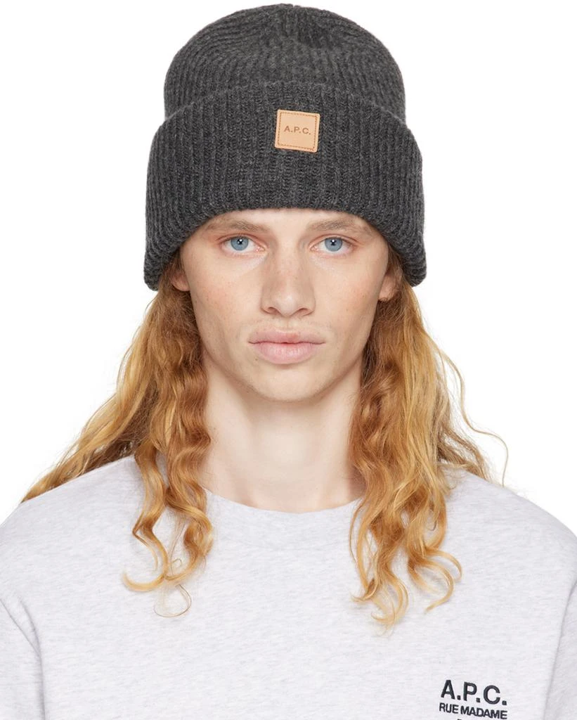 A.P.C. MICHELE KNIT BEANIE Hats A.P.C. Michele Knit Beanie Grey (WVBBR-M25075 PLC  main image 2