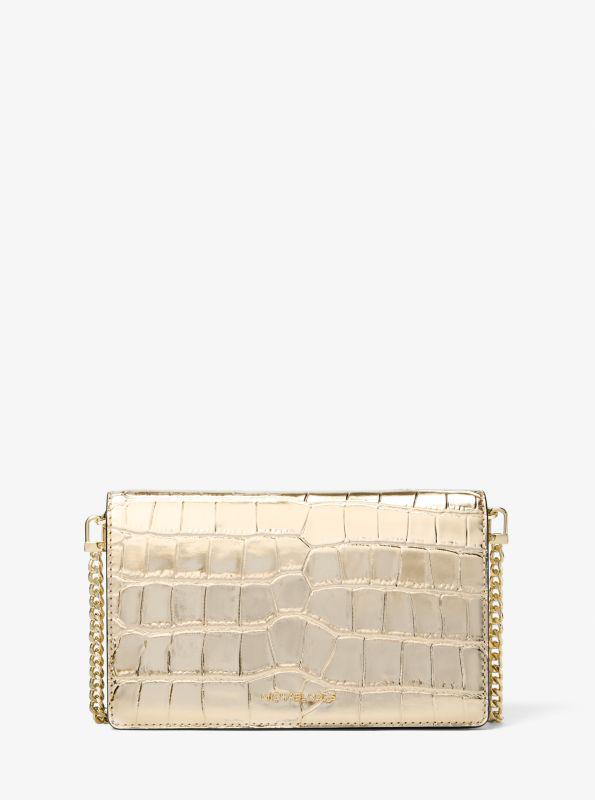 MICHAEL outlet Michael Kors Jet Set Medium Crocodile Embossed Leather Crossbody Bag