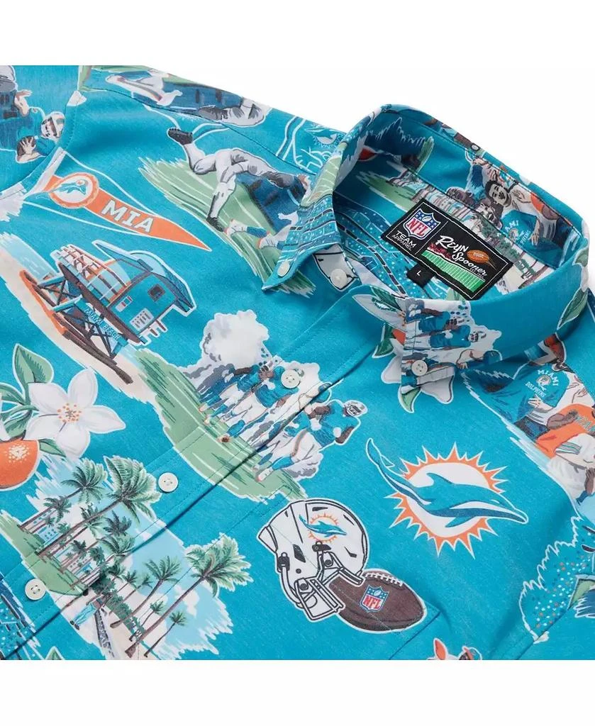 Reyn Spooner Men's Aqua Miami Dolphins Scenic Button-Down Shirt 2