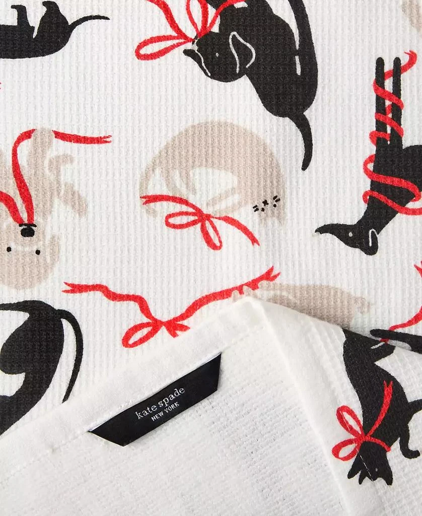 Kate Spade Holiday Pets Kitchen Towel, Oven Mitt 
Potholder, Set of 4 2