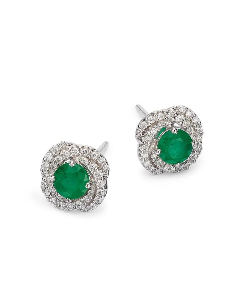 Bloomingdale's Emerald & Diamond Spiral Stud Earrings in 14K White Gold 3