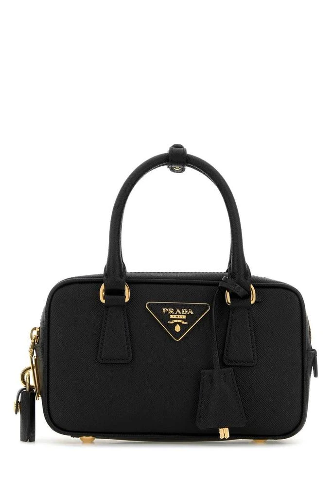Prada Triangle-Logo Zipped Tote Bag