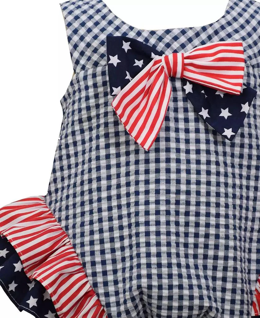 Bonnie Baby Baby Girls Americana Seersucker Check Bubble Romper 3