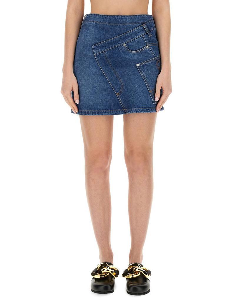 JW Anderson JW Anderson Twisted Denim Mini Skirt - Dresses