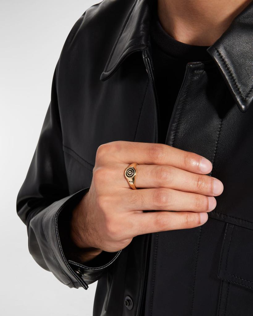 Marco Dal Maso Men's Yellow Gold Acies Ipnotic Signet Ring