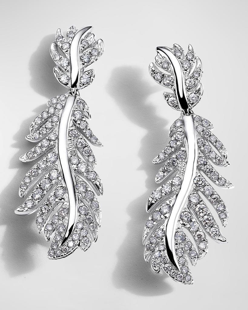 Mimi So Phoenix 18k White Gold Diamond Wavy Earrings