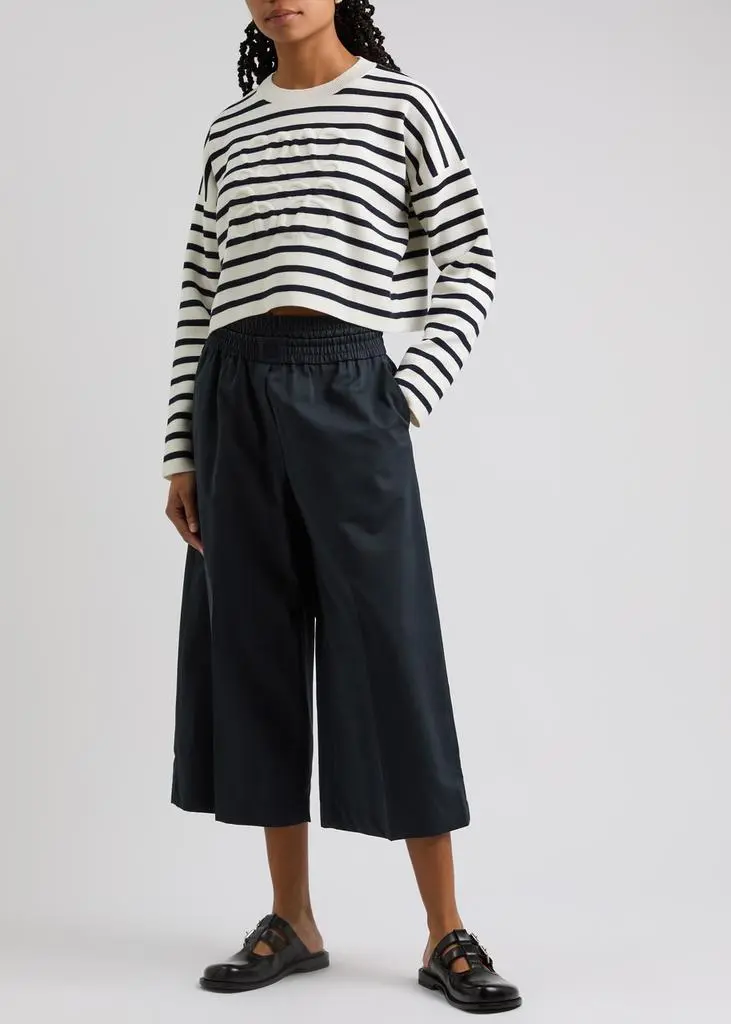 Loewe Cropped wide-leg cotton-blend trousers 4