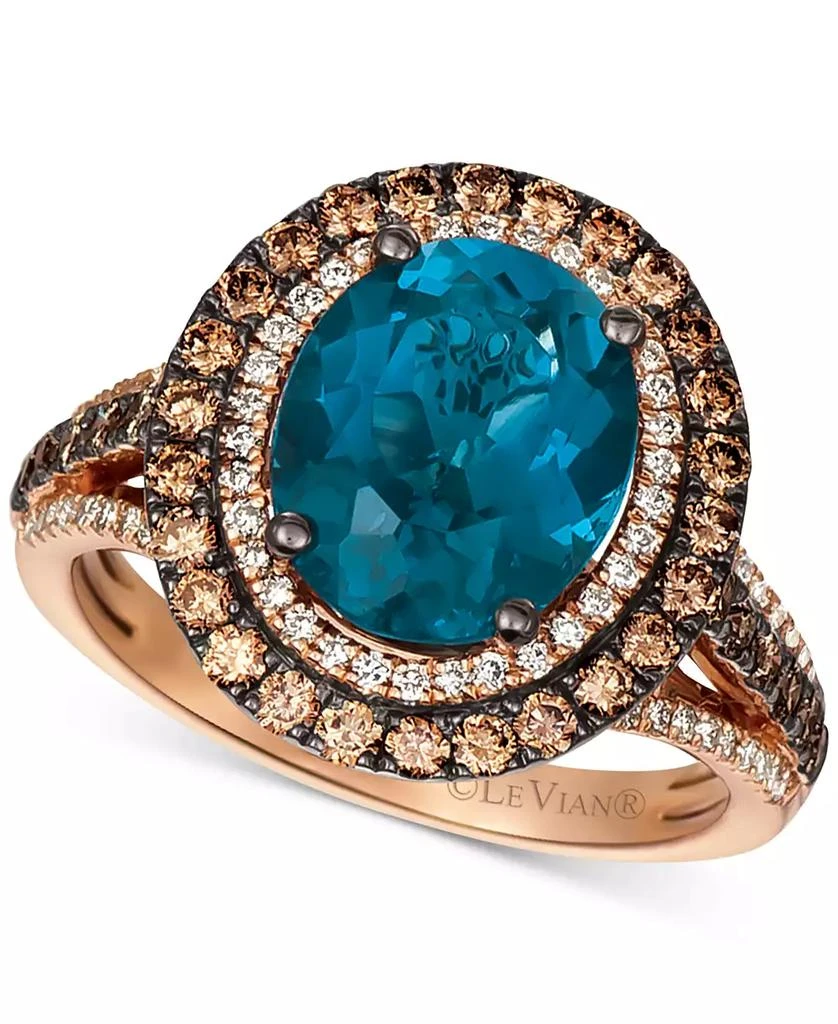 Le Vian Deep Sea Blue Topaz (4 ct. t.w.) & Diamond (7/8 ct.t.w.) Statement Ring in 14k Rose Gold (Also in Opal, Citrine, Amethyst, Garnet & Mint Julep Quartz) 1