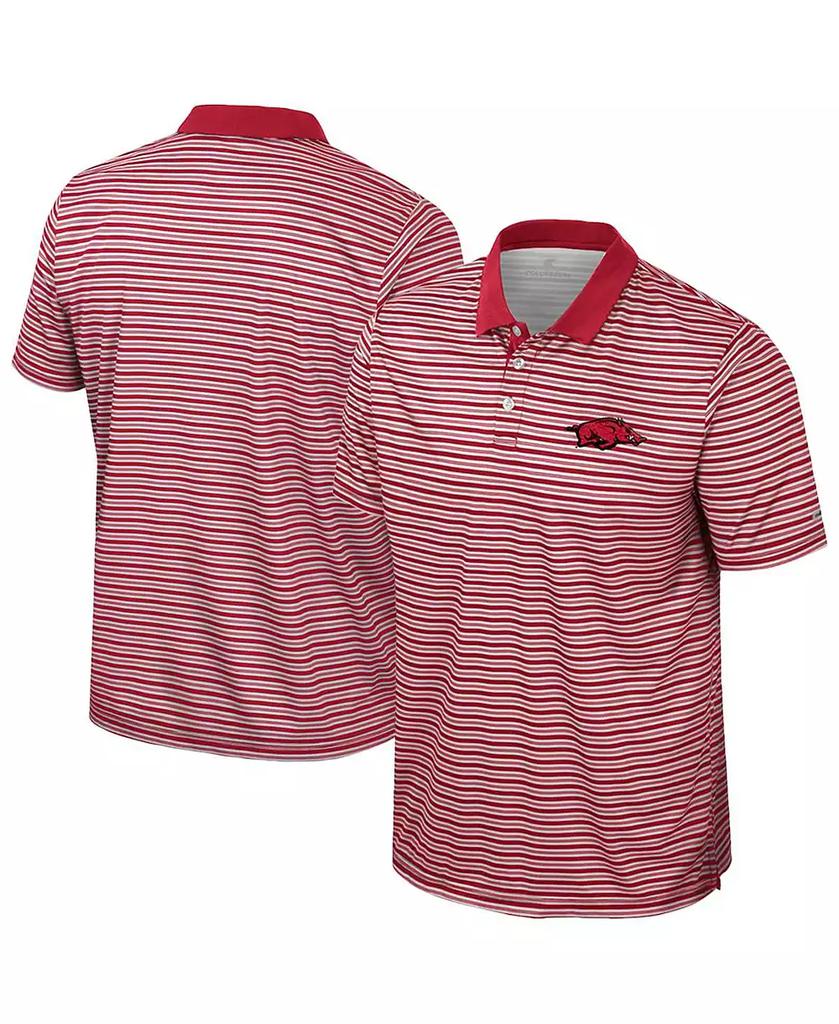 Colosseum Men's Cardinal Arkansas Razorbacks Striped Polo Shirt