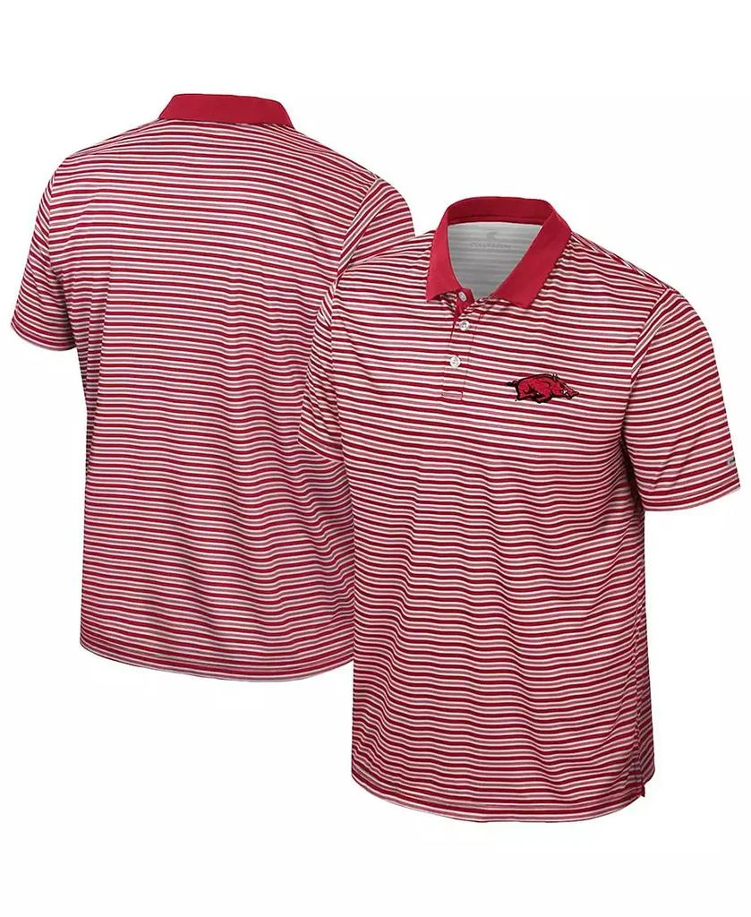 Colosseum Men's Cardinal Arkansas Razorbacks Striped Polo Shirt 1