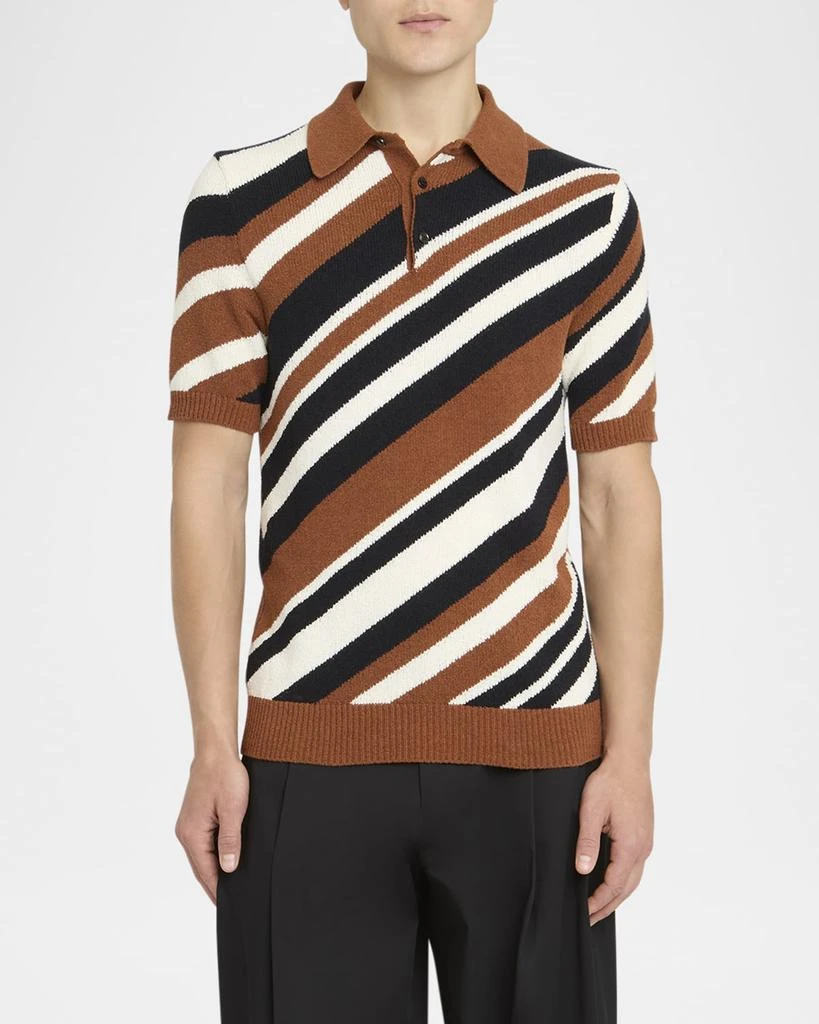 Dolce 
Gabbana Men
s Diagonal Striped Knit Polo Shirt 2