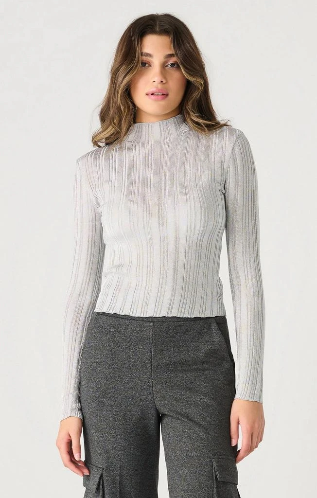 Dex Dex - Long Sleeve Ribbed Shimmer Top 3