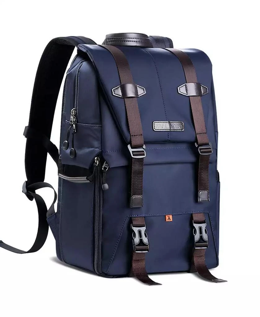 K&F Concept Multi-Functional Waterproof Camera Travel Backpack with Tripod Holder and Laptop Compartment, Large, Blue