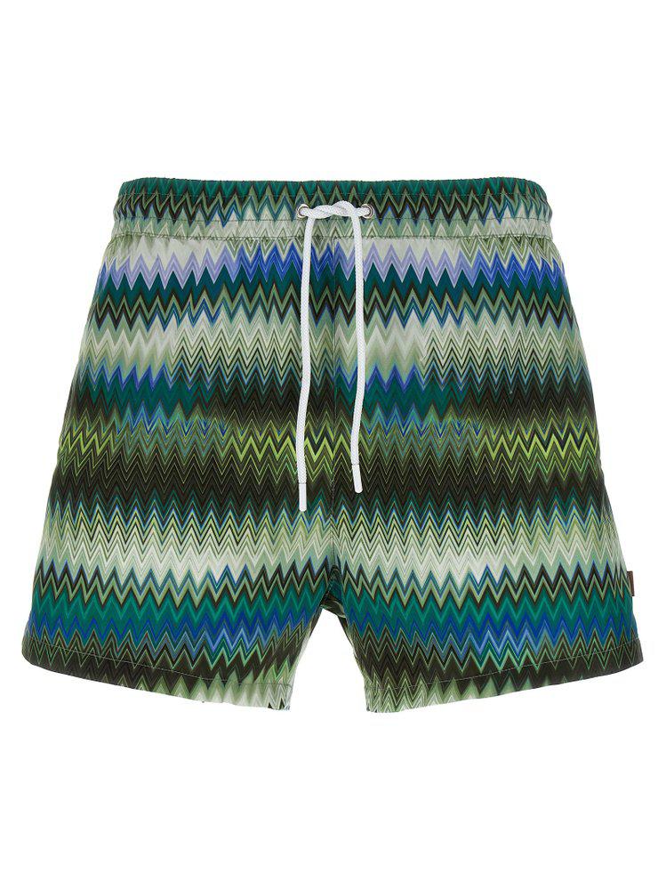 Missoni Missoni Zig-Zag Printed Drawstring Swim Shorts