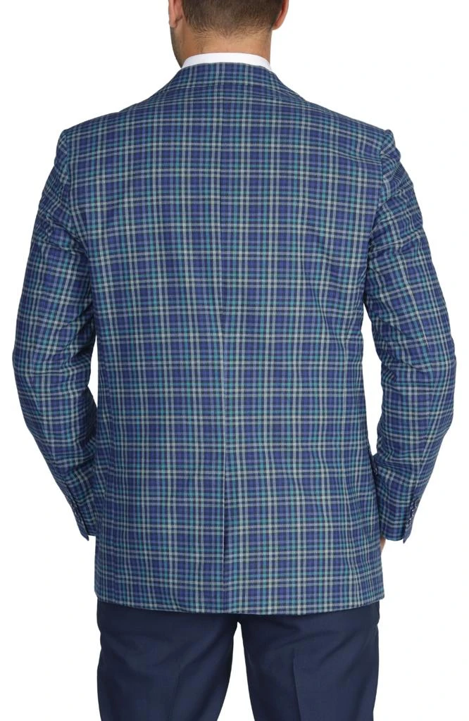 TailorByrd Teal Multi Plaid Sport Coat 2