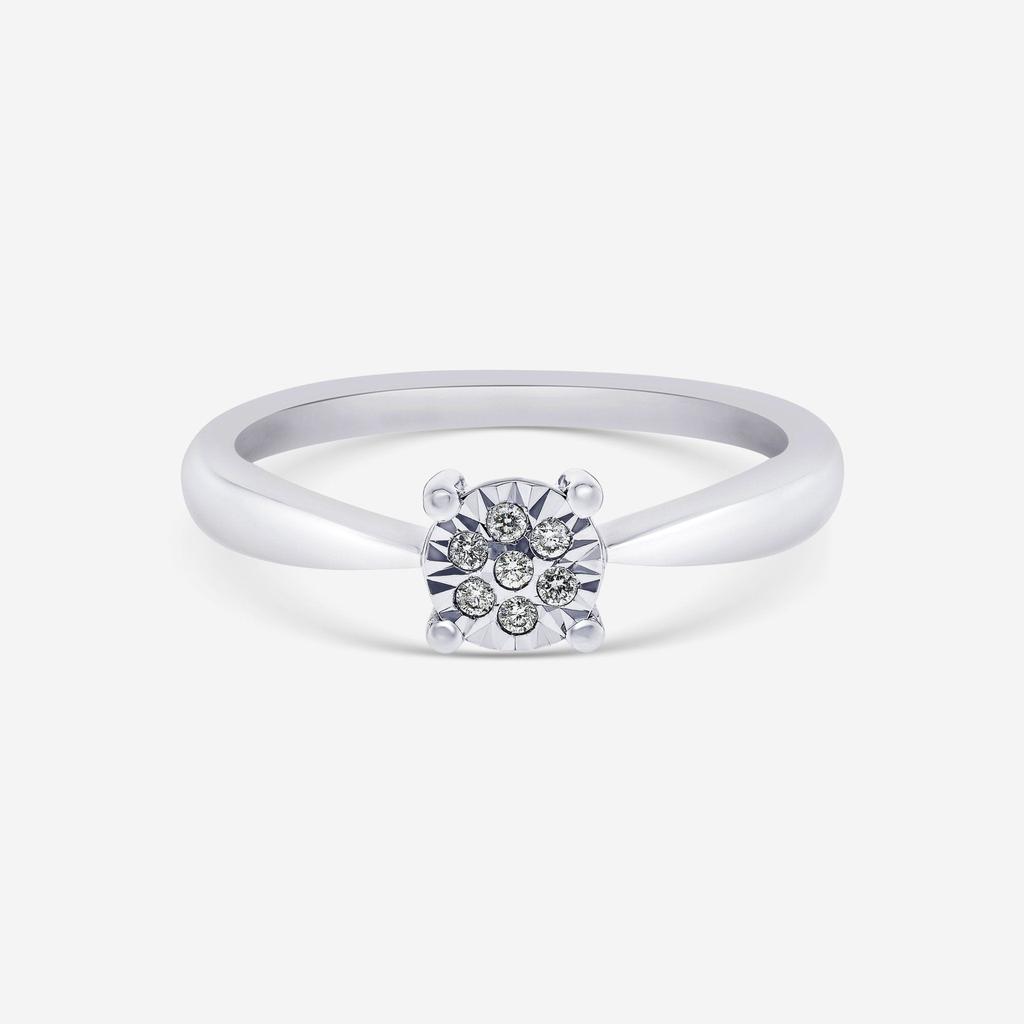 Bliss Bliss By Damiani 18K White Gold, Diamond Cluster Ring Sz 6.5 20077824