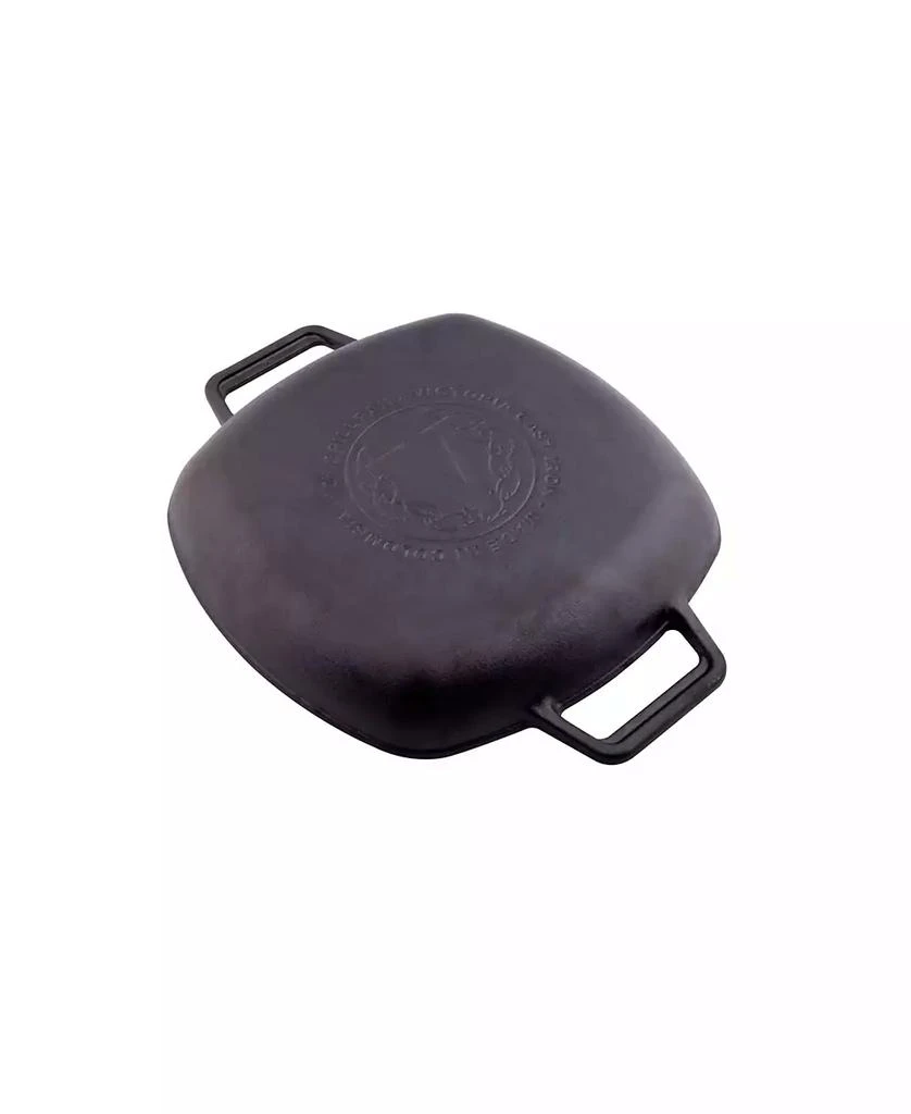 Victoria 10in Square Grill Pan with Double Loop Handles, Seasoned 3