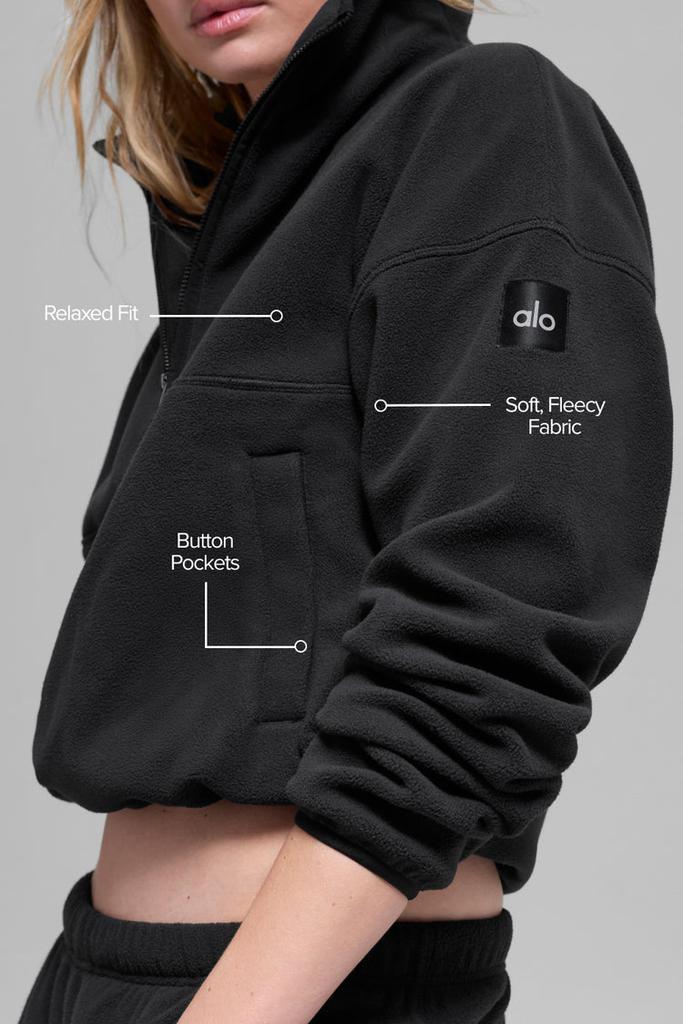 Alo Polar Fleece Retreat Cover Up - White Heather Grey