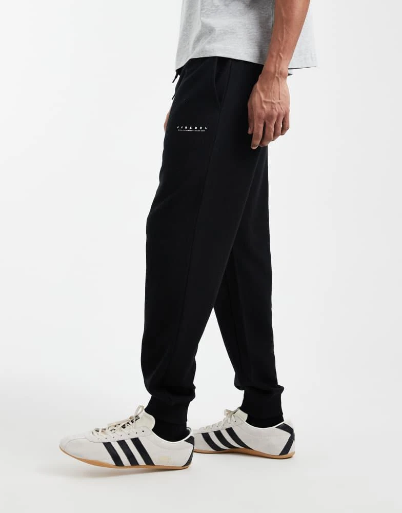 JJ Rebel JJ Rebel logo straight jogger in black 3