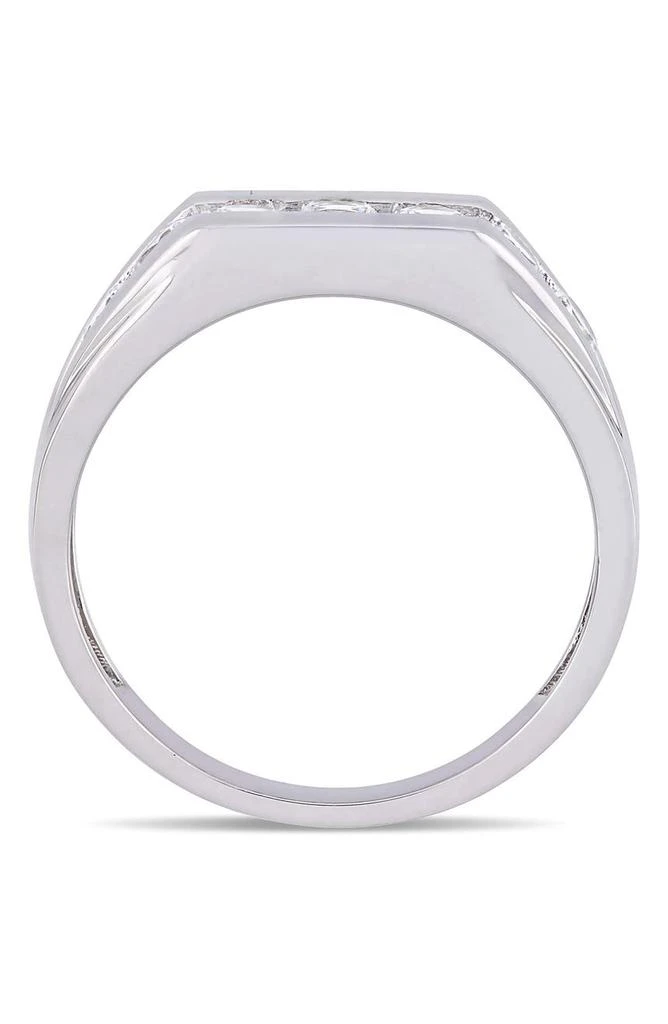 DELMAR Men
s Sterling Silver Channel Set Created White Sapphire Ring 3