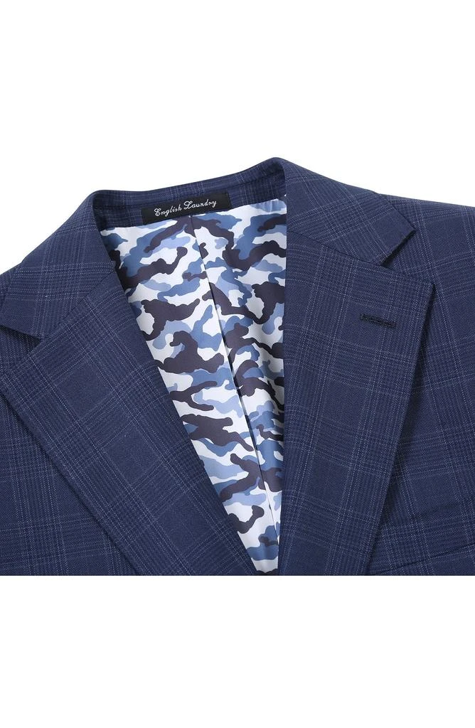 English Laundry Plaid Trim Fit Notch Lapel Wool Blend Two-Piece Suit 6