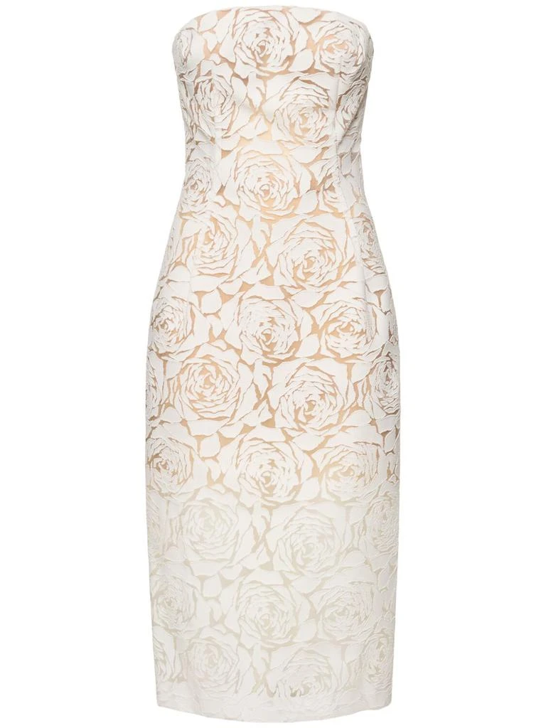 ERMANNO Cotton Blend Strapless Midi Dress 1