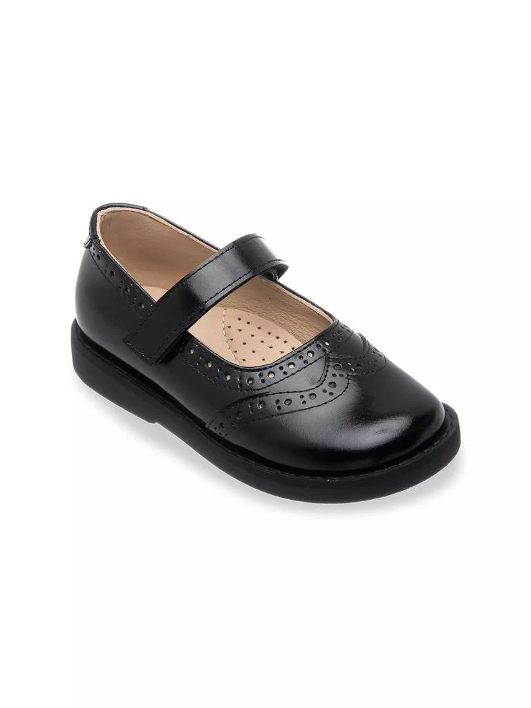 Elephantito Little Girl's & Girl's Spectator Leather Mary Jane Flats 1