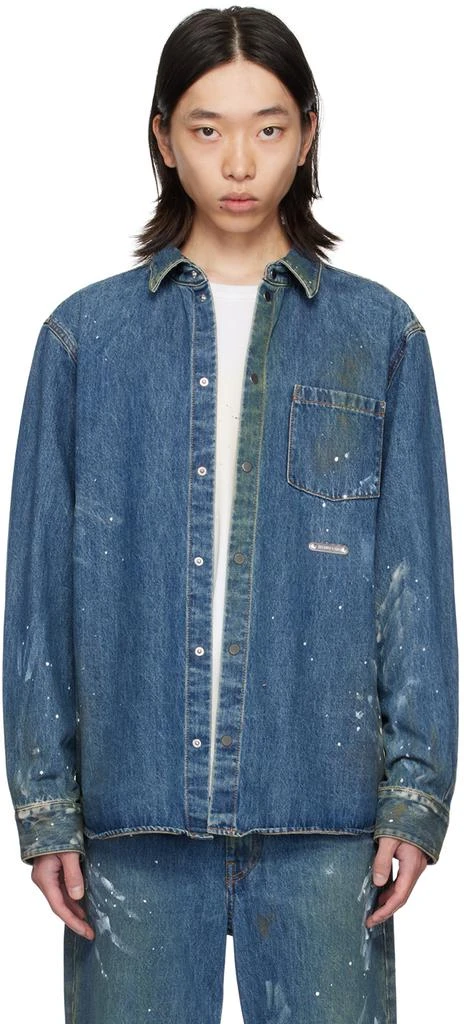 Helmut Lang Blue Painted Denim Shirt 1