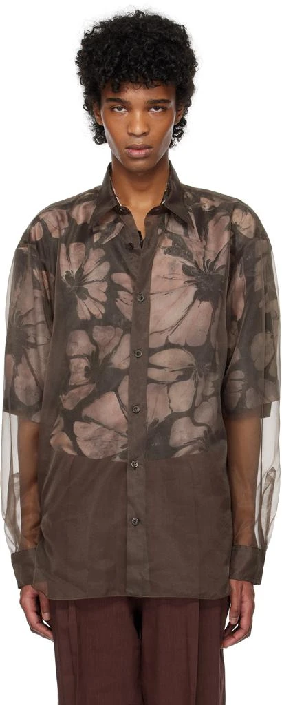 Dries Van Noten Brown Organza Shirt 1