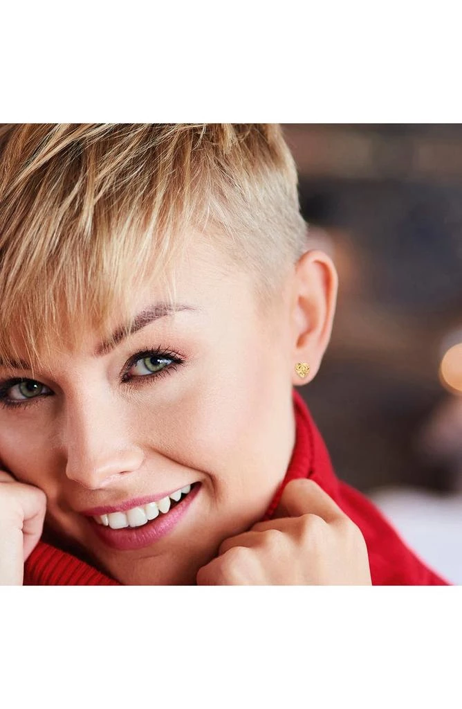 DELMAR Heart Cut Citrine Stud Earrings 4