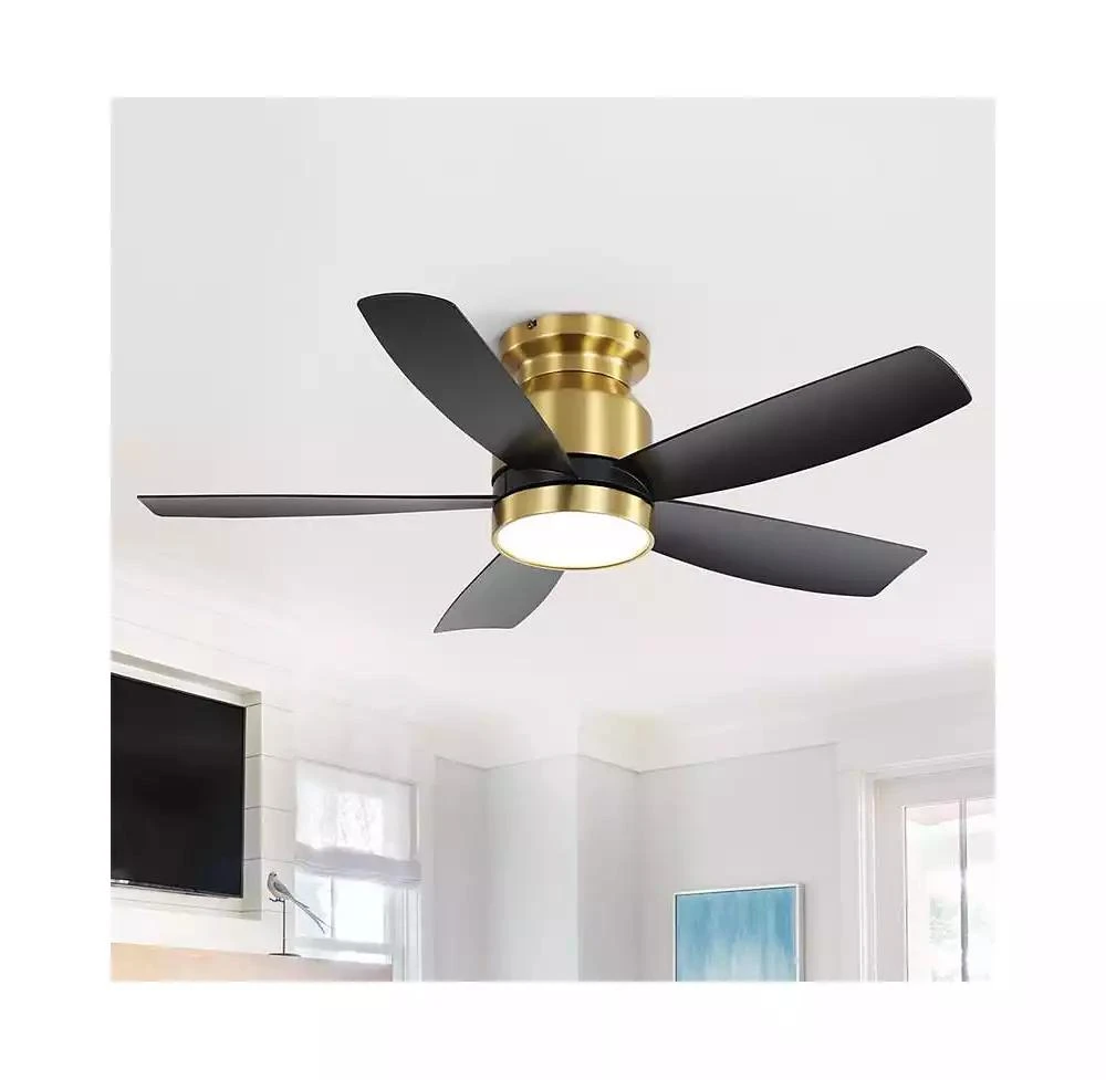 Sofucor 42-inch Modern Golden 5-Blade Ceiling Fan With 6-Speed Adjustable Wind Speed and Light Kit