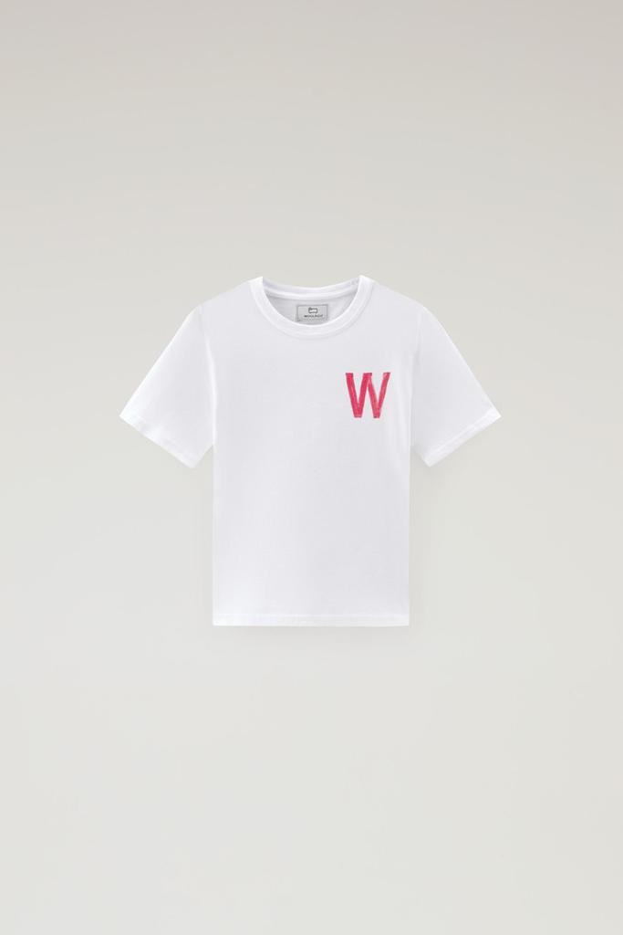 Woolrich Boys' Pure Cotton T-Shirt with Print - Boys - White