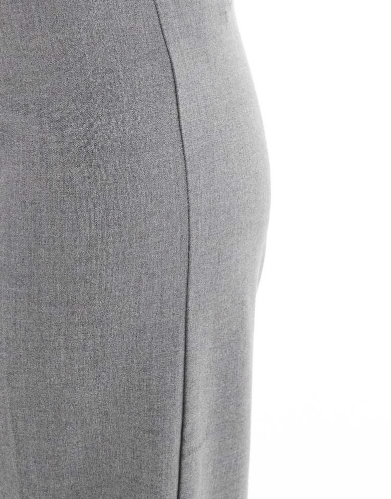 Pull&Bear Pull&Bear high waisted straight leg tailored trousers in grey 5