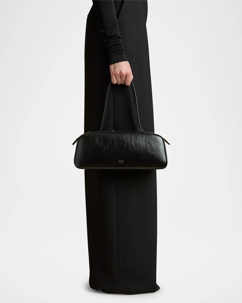 Khaite Simona Crackle Patent Leather Shoulder Bag 1