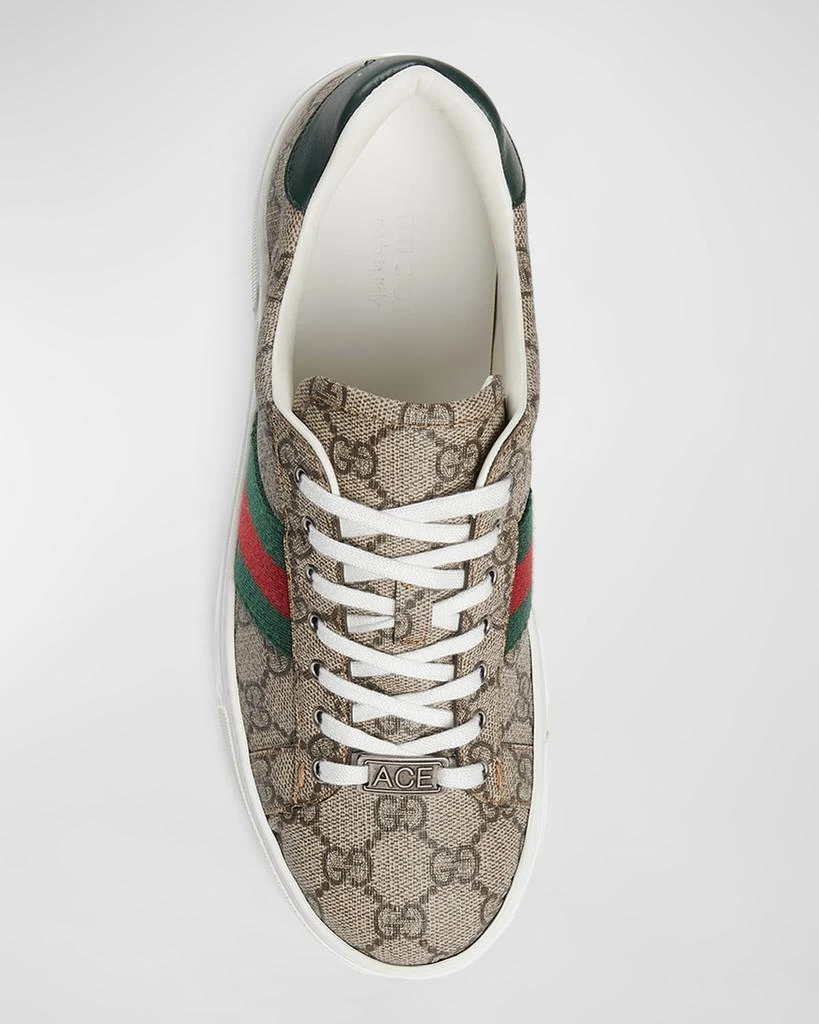 Gucci Ace Monogram Canvas Low-Top Sneakers 4