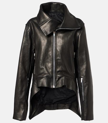 Ekam 風 asymmetry leather rick owens Rick Owens // Asymmetrical Black Leather Jacket – VSP Consignment