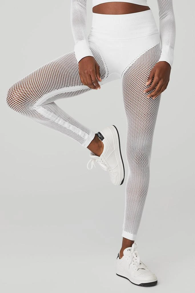 Alo Seamless High-Waist 7/8 Limitless Open Air Legging - White 1