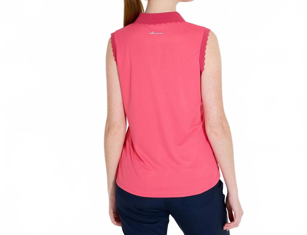 Abacus Sportswear US Victoria Drycool Sleeveless Polo In Lipstick