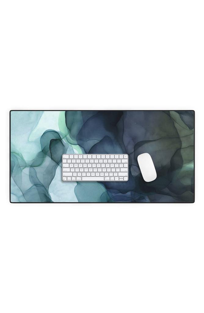 DENY Designs Utart Night Blue Flowing Art Desk Mat