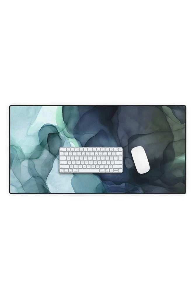 DENY Designs Utart Night Blue Flowing Art Desk Mat 2