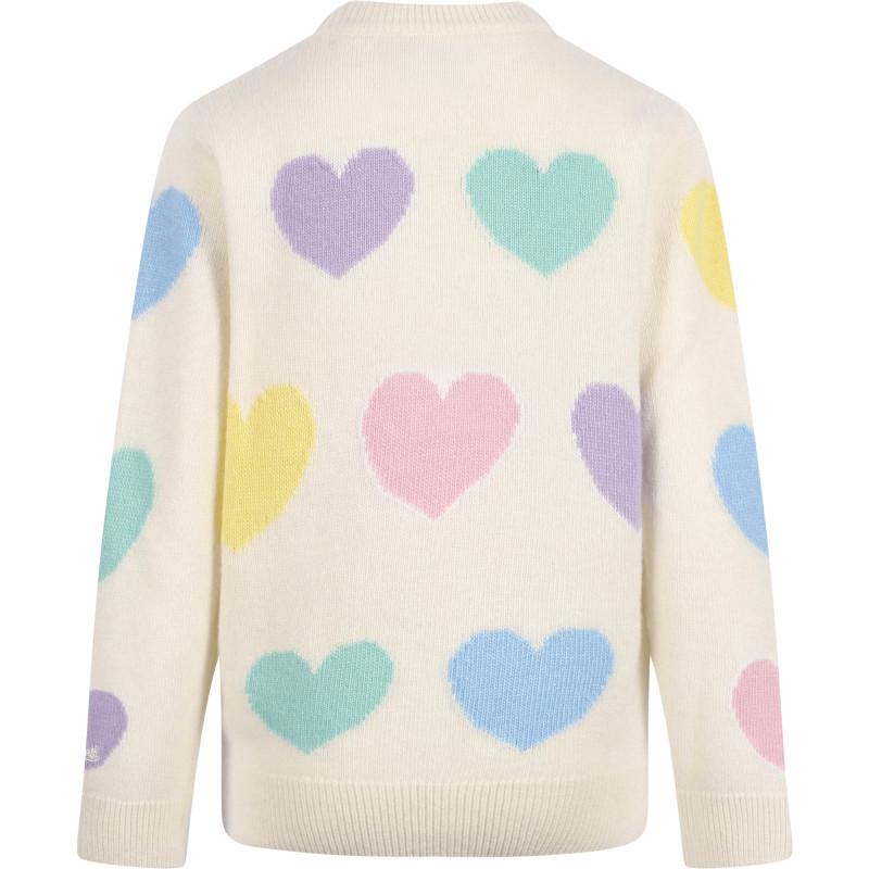MC2 Saint Barth Kids Im in love colorful hearts sweater in white