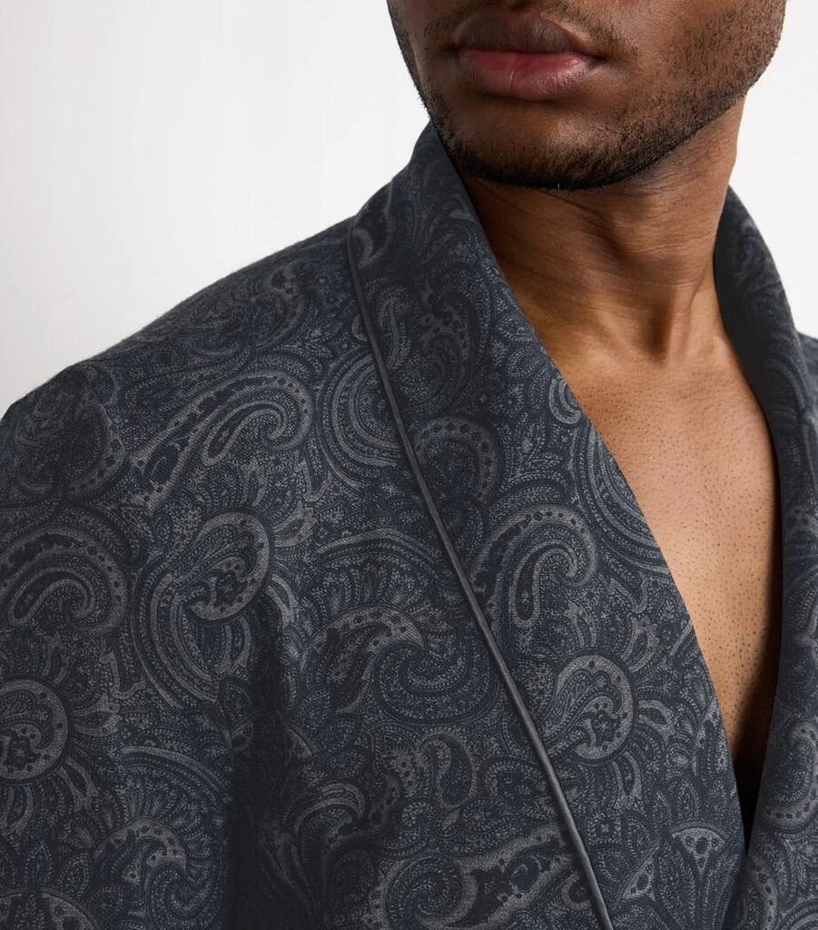 Daniel Hanson Wool Paisley Print Dressing Gown 6