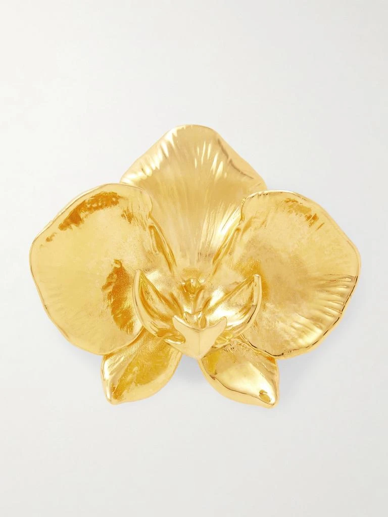 Oscar de la Renta Orchid 金色胸针 1