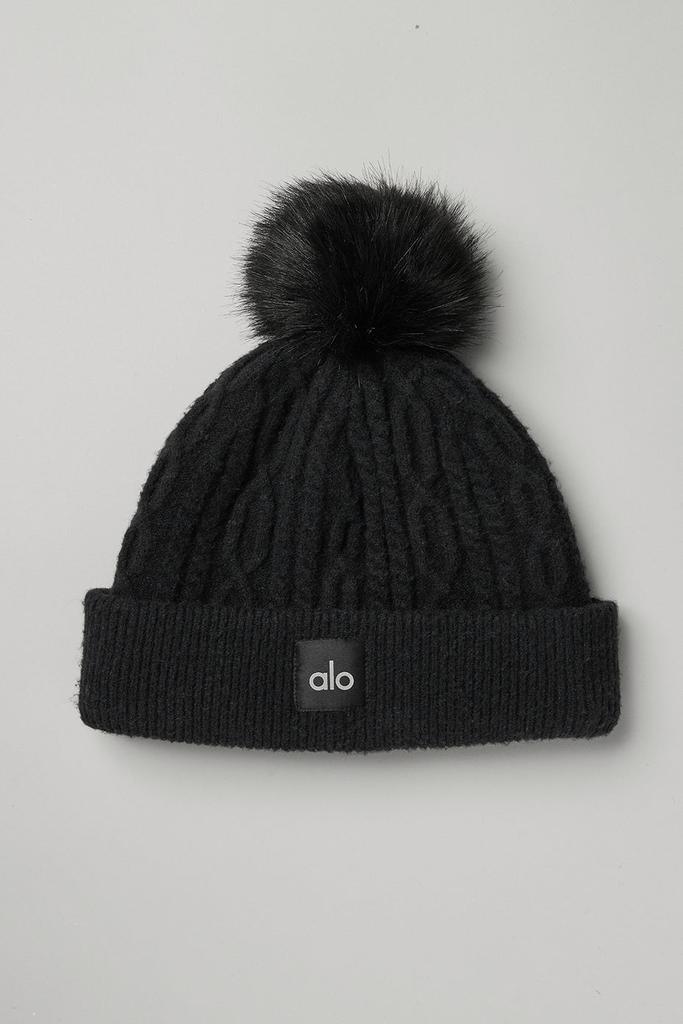 Alo Cable Knit Beanie - Black