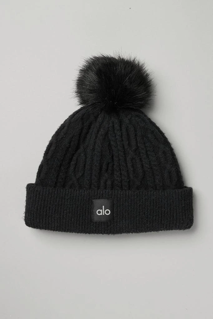 Alo Yoga Cable Knit Beanie - Black 1