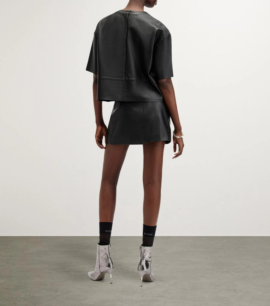 ALL SAINTS Leather Renai Mini Skirt 3